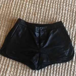 Rag and Bone Leather Mini Shorts